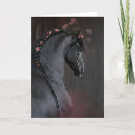 Schwarzes Pferd - Grußkarte Dankeskarte