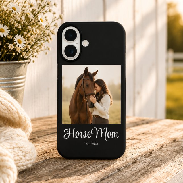 Schwarzes Pferd Mama Established Schrift Foto Case-Mate iPhone Hülle (Von Creator hochgeladen)
