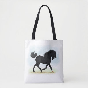 Schwarzes Pferd mit Star & Sock (Schwarze Schönhei