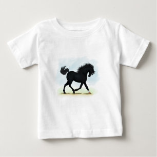 Schwarzes Pferd mit Stern & Socke (Black Beauty) Baby T-shirt