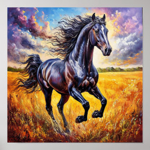Schwarzes Pferd Poster