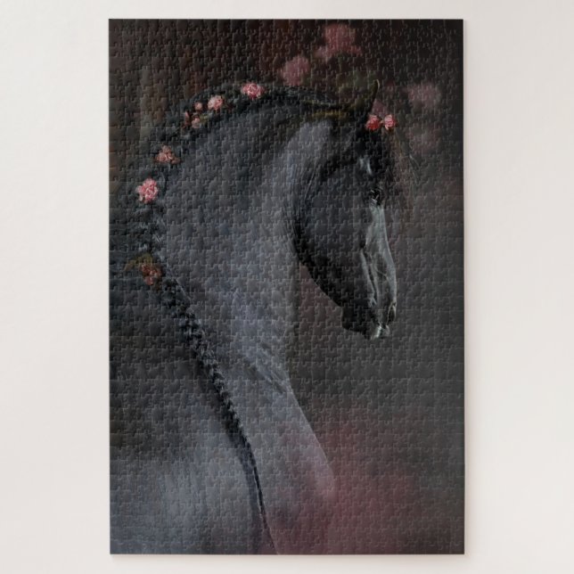 Schwarzes Pferd - Puzzle (Vertikal)