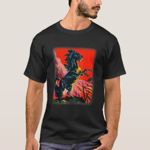 Schwarzes Pferd Shirt, Farbige Hengst Tshirt für R
