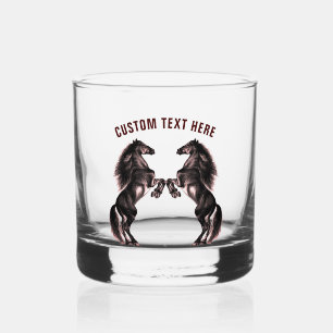 Schwarzes Pferd und Personalisierter benutzerdefin Whiskyglas