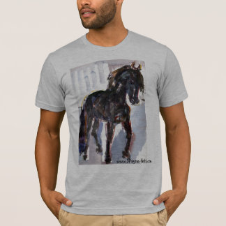 Schwarzes PferdeAquarell T-Shirt