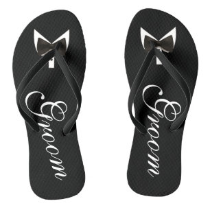 Schwarzes pflegt Bogen-Krawatte Flip Flops