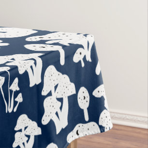 Schwarzes Pilzmuster 01b D Blau BG Tischdecke