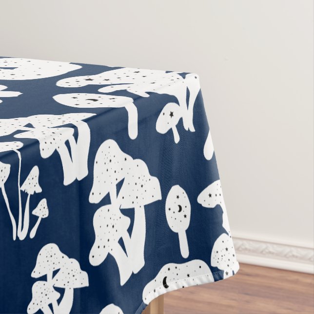 Schwarzes Pilzmuster 01b D Blau BG Tischdecke (Beispiel)