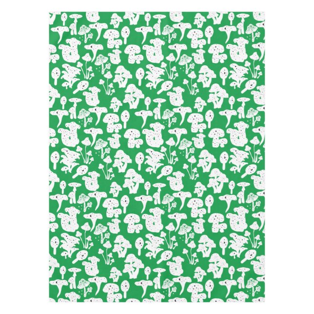 Schwarzes Pilzmuster 01b Green BG Tischdecke (Vorderseite)