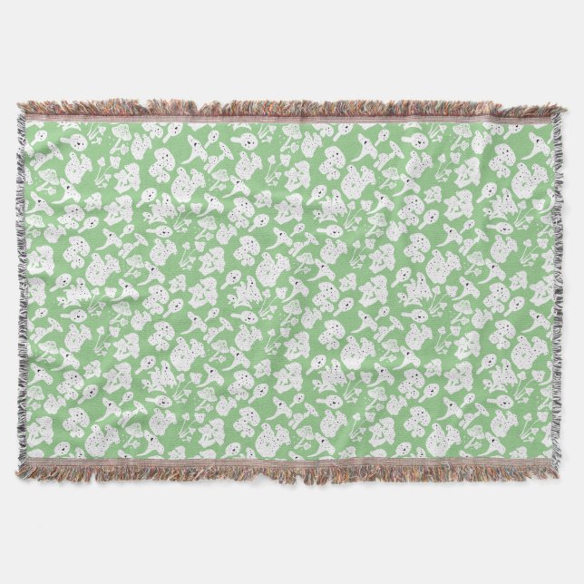 Schwarzes Pilzmuster 01b Lgreen BG Decke (Vorderseite)