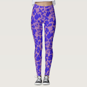 Schwarzes Pilzmuster 01blau Lila BG Leggings