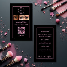 Schwarzes Pink-Schrift-Logo QR-Code Foto-Make-up
