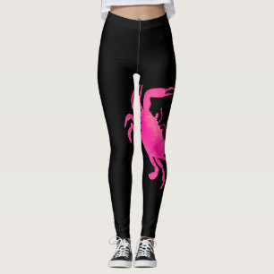 Schwarzes Pink-Seekrabbe Leggings