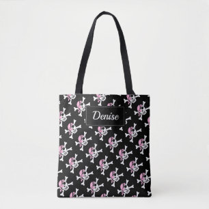 Schwarzes Piratenschädel- und Kreuzknochen-Tote-Ba