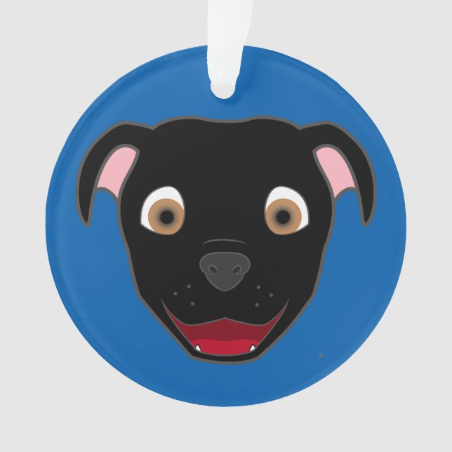 Schwarzes Pitbull stellen gegenüber Ornament (Vorderseite)