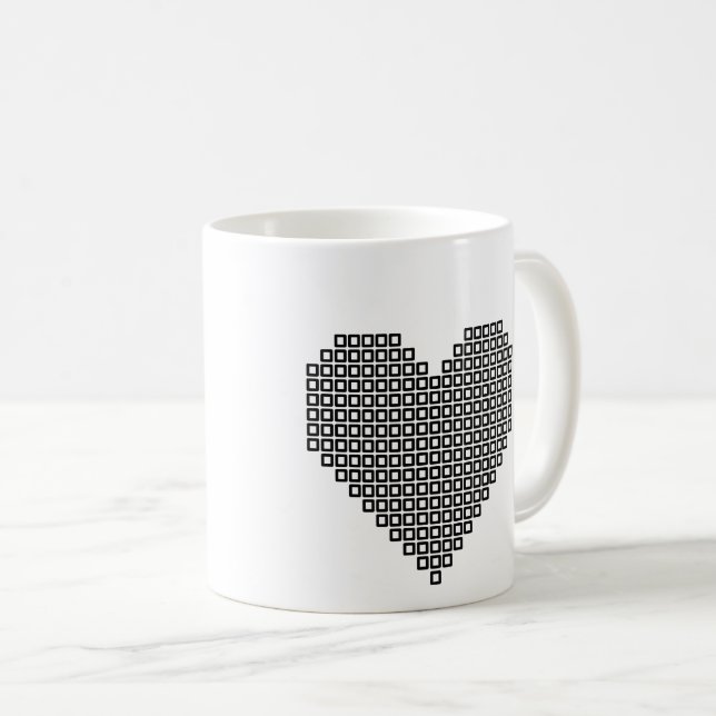 Schwarzes Pixel Kaffeetasse (VorderseiteRechts)