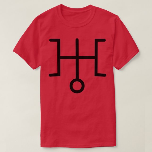 Schwarzes Planet-Uranus-Symbol T-Shirt (Design vorne)