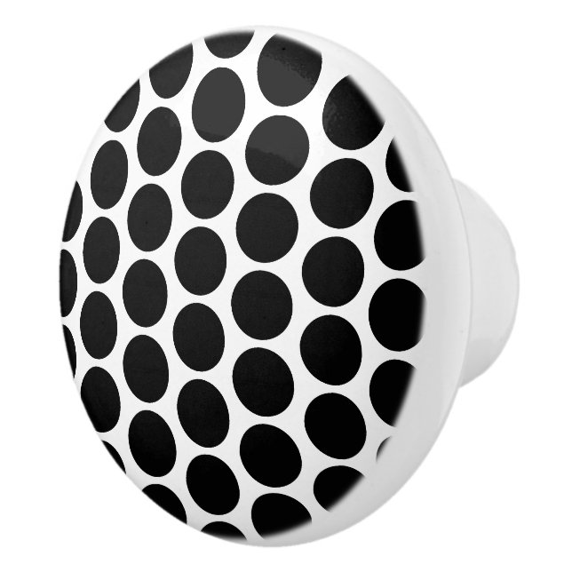 Schwarzes Polka-Punkt-Design Keramikknauf (Rechts)