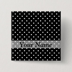 Schwarzes Polka-Punktmuster Button