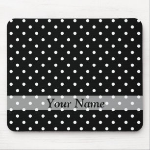 Schwarzes Polka-Punktmuster Mousepad