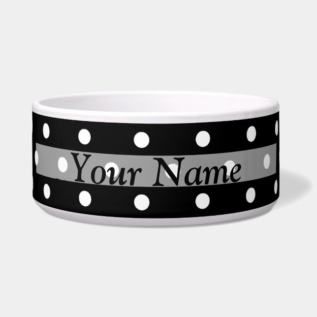 Schwarzes Polka-Punktmuster Napf (Vorderseite)