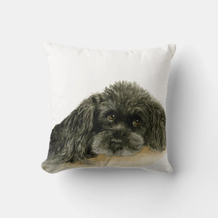 Schwarzes Poodle-Kissen Kissen