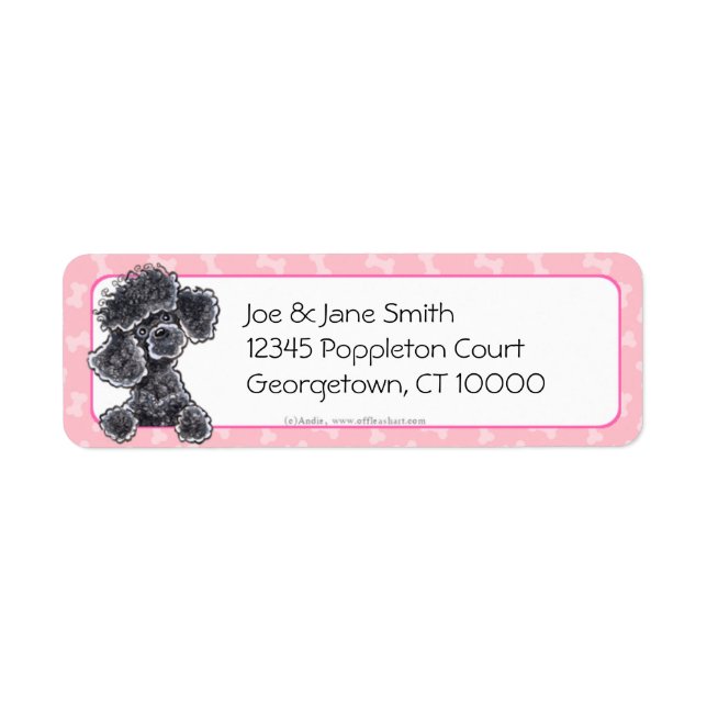 Schwarzes Poodle Kleine Knochen Rosa (Vorne)