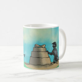 Schwarzes Poodle mit Sandcastle Kaffeetasse