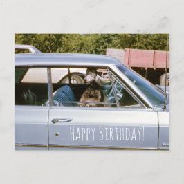 Schwarzes Poodle Niedlicher Welpenhund Auslauffens Postkarte