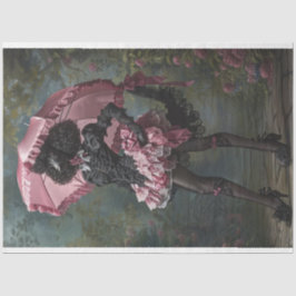 Schwarzes Poodle-Viktorianische Kleidung Seidenpapier