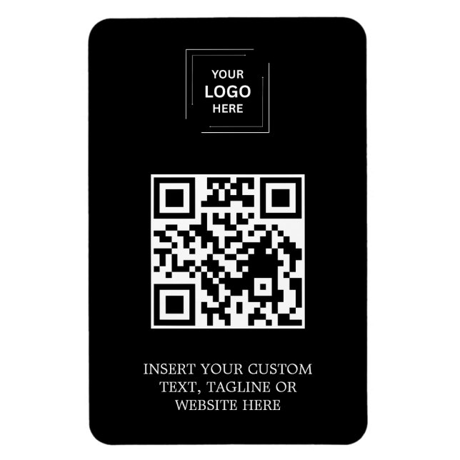 Schwarzes professionelles QR-Branding-Style Magnet (Vertikal)