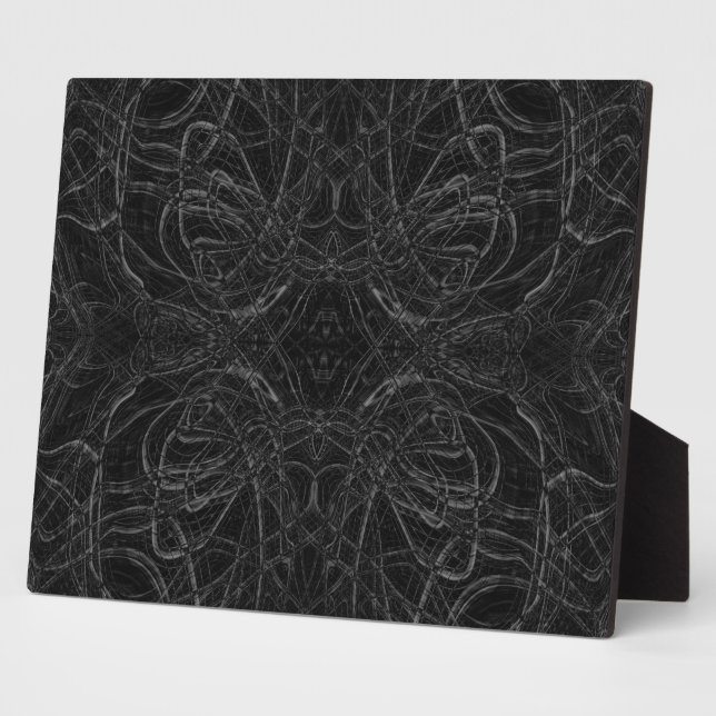 Schwarzes psychedelisches Muster Fotoplatte (Seite)