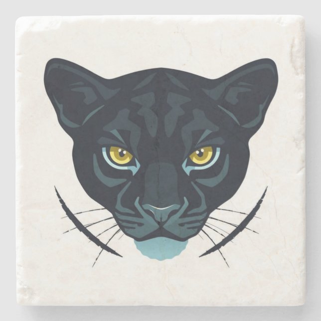 Schwarzes Puma Streetstyle-Design Steinuntersetzer (Vorderseite)