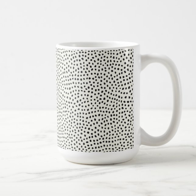Schwarzes Punktmuster Kaffeetasse (Rechts)