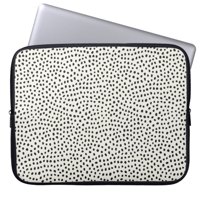 Schwarzes Punktmuster Laptopschutzhülle (Vorderseite)