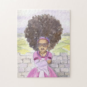 Schwarzes Puzzlespiel Rapunzel Prinzessin Afro Puzzle