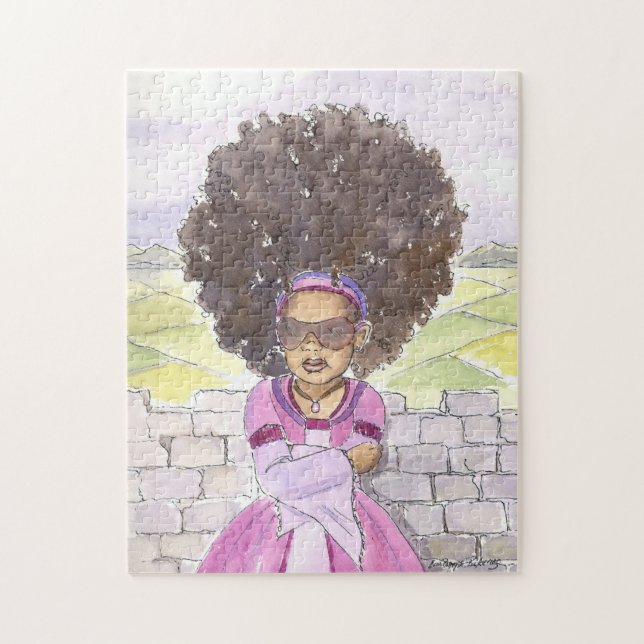 Schwarzes Puzzlespiel Rapunzel Prinzessin Afro Puzzle (Vertikal)