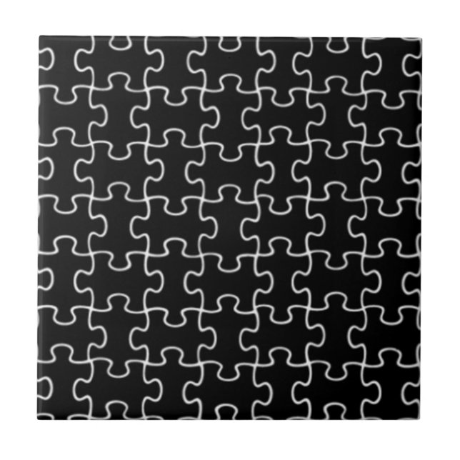 schwarzes Puzzletyp Fliese (Vorderseite)