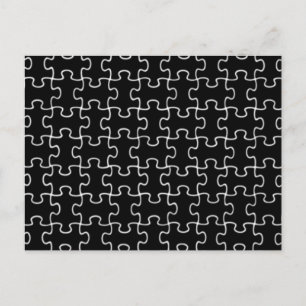 schwarzes Puzzletyp Postkarte