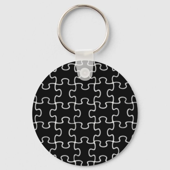 schwarzes Puzzletyp Schlüsselanhänger (Vorderseite)