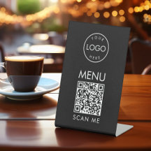Schwarzes QR-Code-Menü Café oder Restaurant Scanne