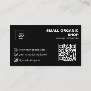 Schwarzes QR-Logo Social Media Branding Stil Visitenkarte