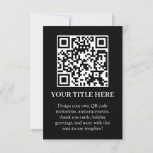 Schwarzes QR | Modernes minimalistisches Scan-Me-D