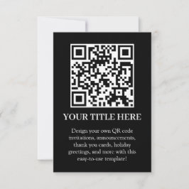 Schwarzes QR | Modernes minimalistisches Scan-Me-D Einladung
