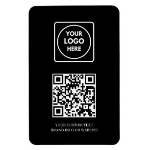 Schwarzes QR Professionelles modernes Geschäftsl Magnet