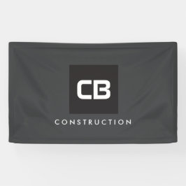 Schwarzes Quadrat Monogram Construction Logo Dunke Banner