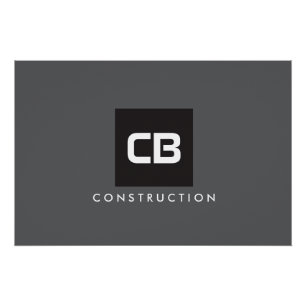 Schwarzes Quadrat Monogram Construction Logo Dunke Poster