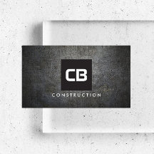 Schwarzes Quadrat Monogram Grunge Metal Constructi