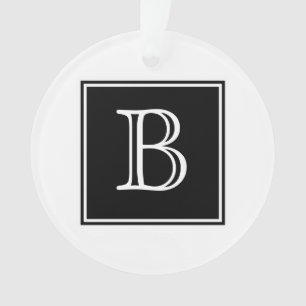 Schwarzes Quadrat-Monogramm-Acryl-Verzierung Ornament