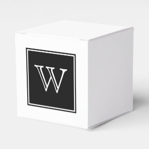 Schwarzes Quadrat-Monogramm-Bevorzugungs-Kästen Geschenkschachtel